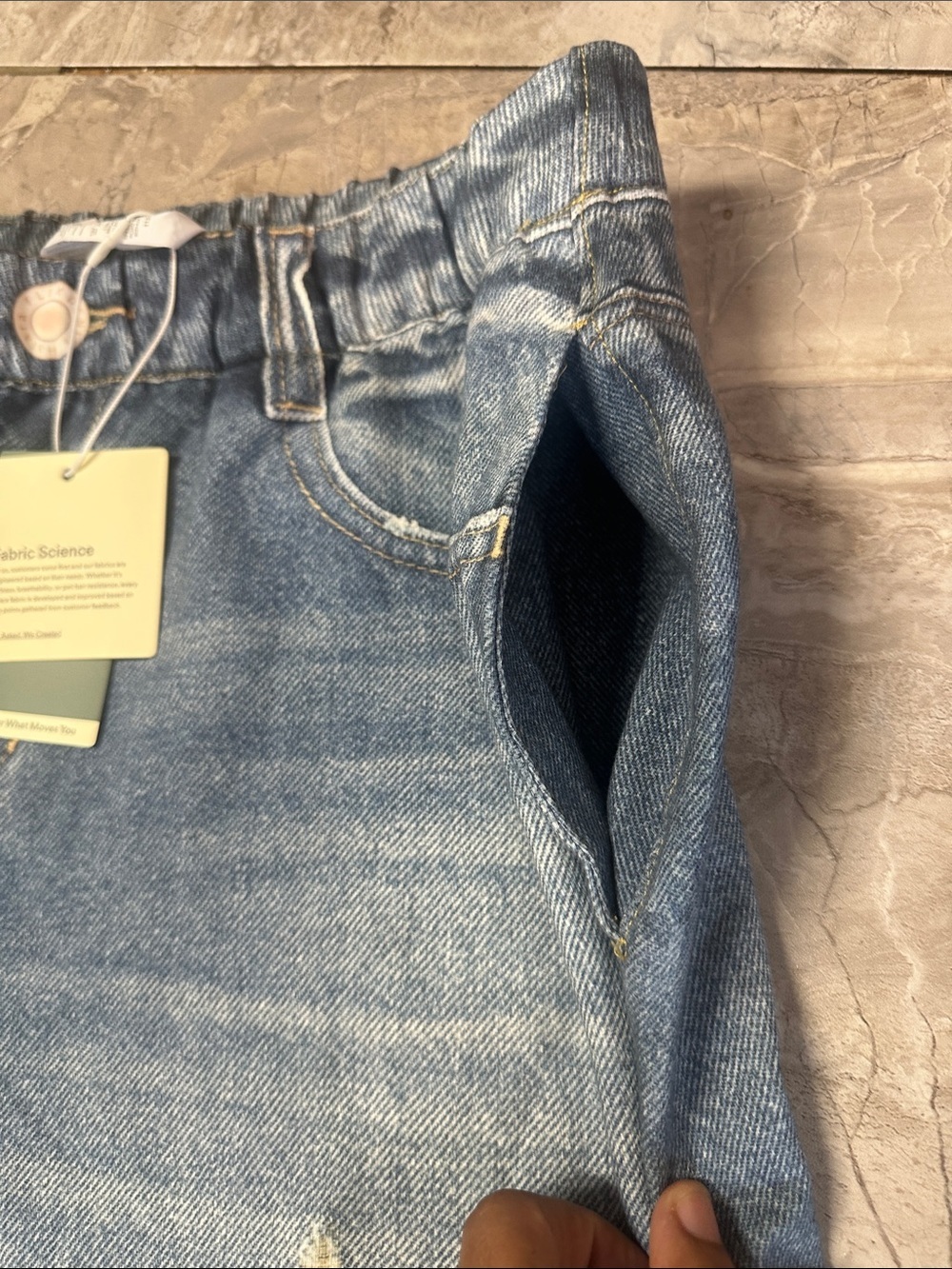HALARA Wide-Leg denim print sweatpants jeans Sz XL - Picture 7 of 9